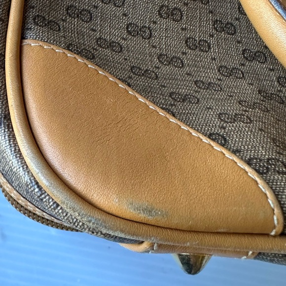 Gucci Vintage Monogram Canvas Boston Bag with Tan Leather Trim - Picture 16 of 16